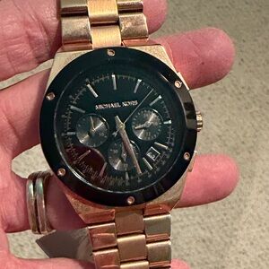 Michael Kors Rose Gold Bracelet Watch with Black Dial 6208